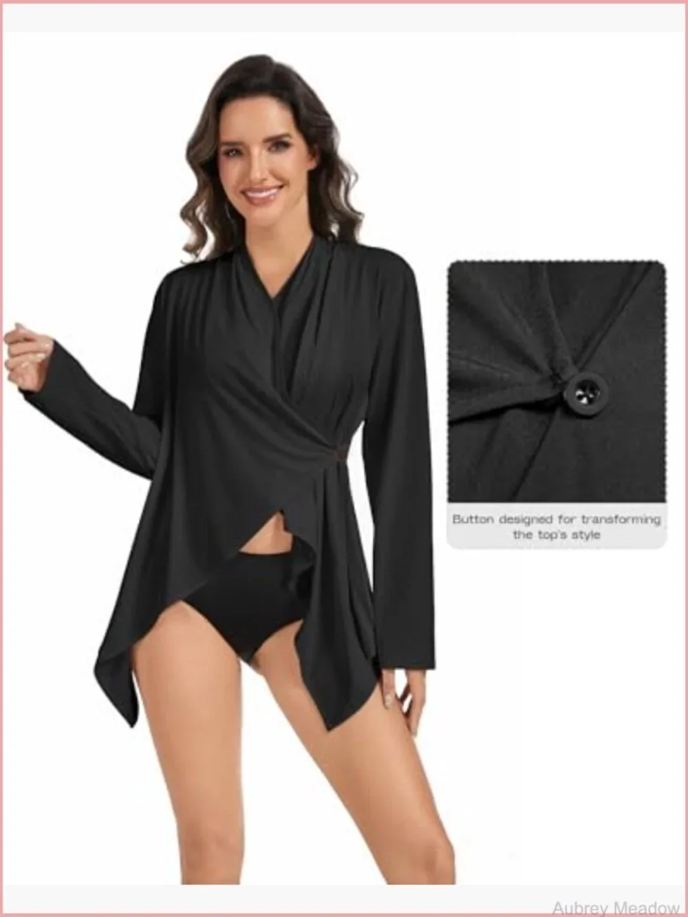 UPF 50+ Long Sleeve Sun Protection Swim Cover Up Cardigan